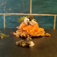 zoeteaardappel met zalm